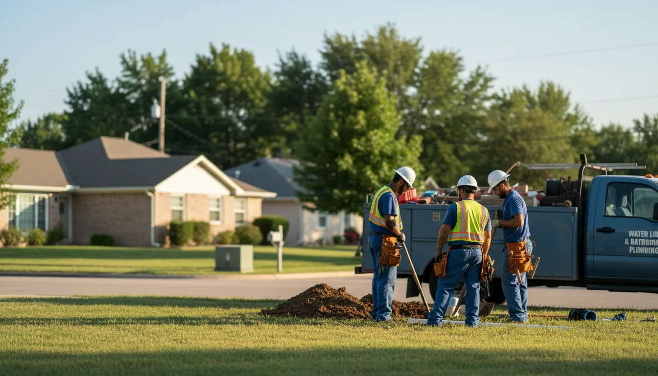 Residential water line and bathroom plumbing service in Medina, OH